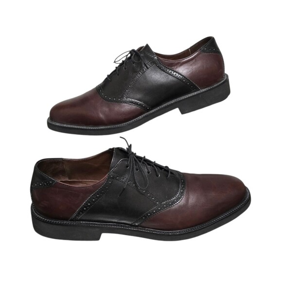 ET Wright Vintage Oxford Shoes Mens Size 12B Brown Black Two Tone Vibram Sole main image 6